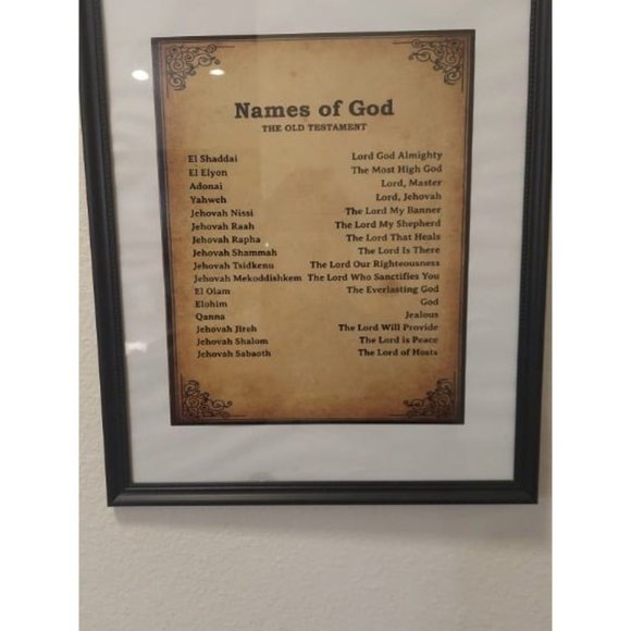 Names Of God -Christian Wall Art Decor, Inspirational Bible Verse Wall Art Print - Picture 2 of 2